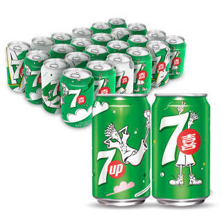 7喜可乐 七喜 7up 柠檬味 汽水 碳酸饮料 330ml*24听 百事可乐出品